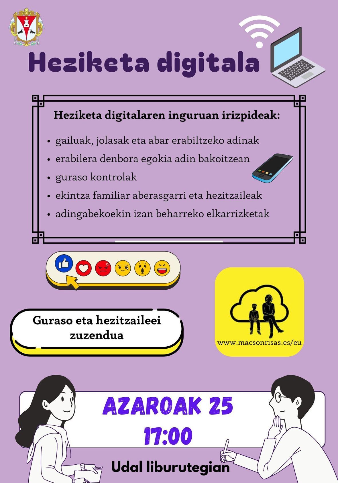 Hitzaldia: Heziketa digitala (guraso eta hezitzaileentzat)