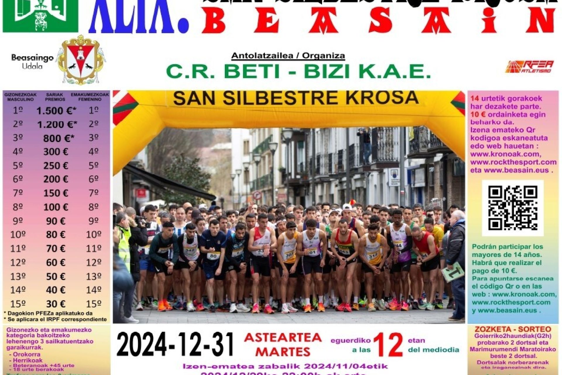 Abiertas las inscripciones para la XLIXª San Silvestre beasaindarra